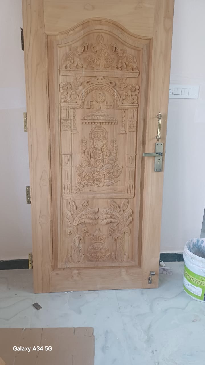 Hand-carved Pooja Door